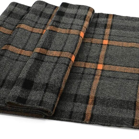 Mens Winter Warm Long Soft Scarf Plaid Tassel Scarf for Men Soft Classic Scarves - Picture 7 of 7